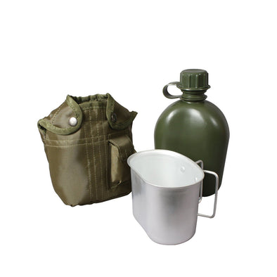 3 Piece Canteen Kit With Cover & Aluminum Cup - Outdoor King