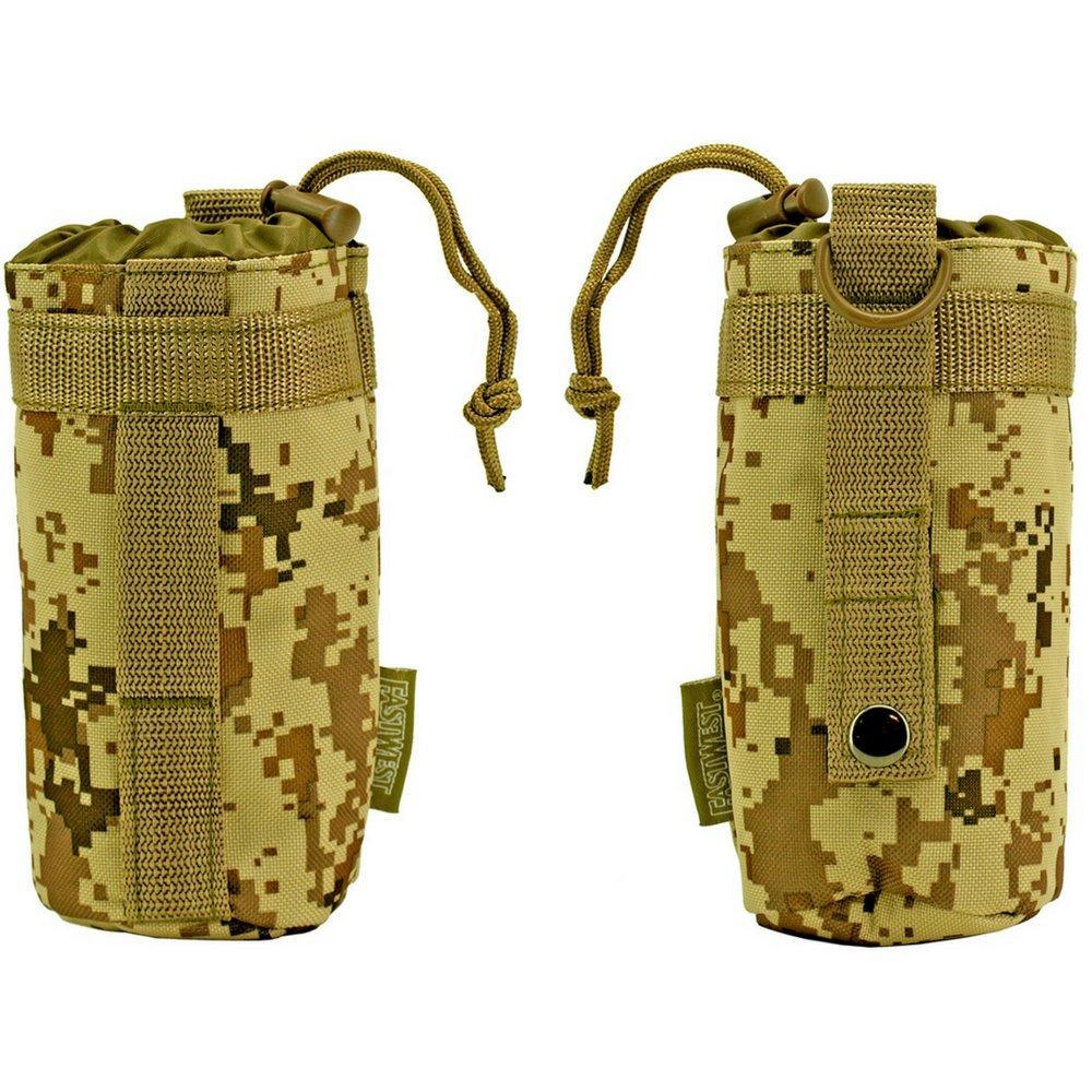 Tactical Water Bottle Pouch MOLLE Kettle Holder Carrier For Backpack/Waist/ Belt